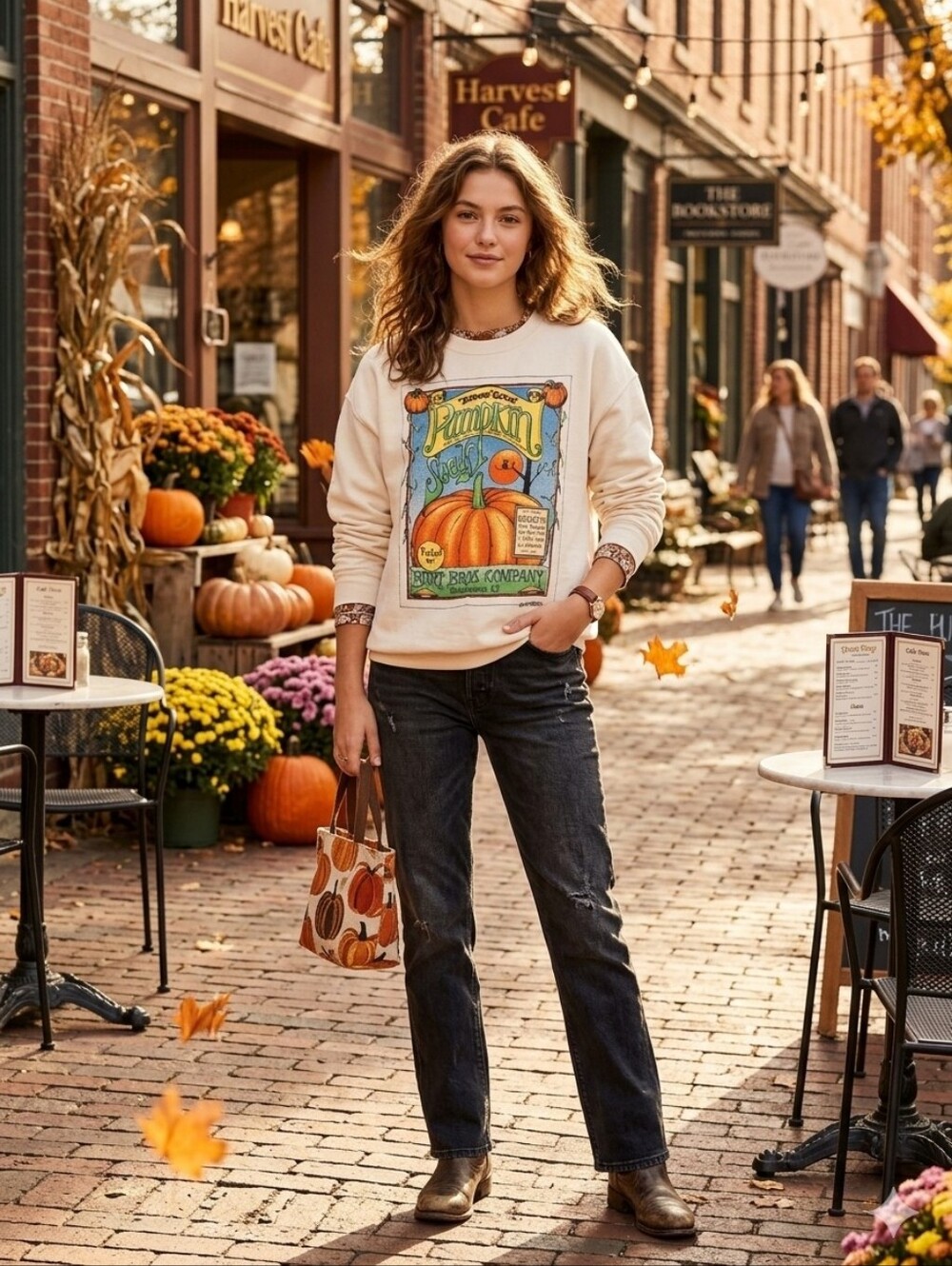 Vintage Broome Brand Pumpkin Seeds Sweatshirt Size XL